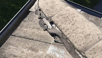 Damaged roof tiles awaiting repair
